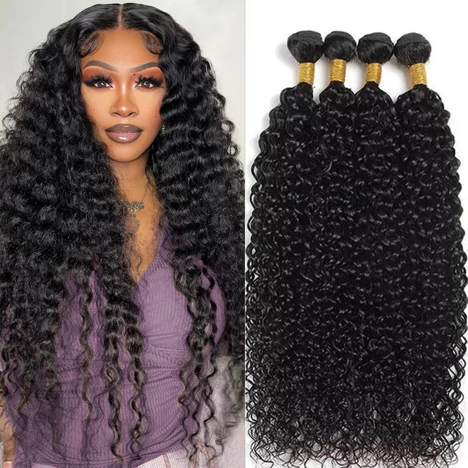 10-32 Inches Curly Deep Wave Human Hair Unprocessed Weaving Water Wave Hair