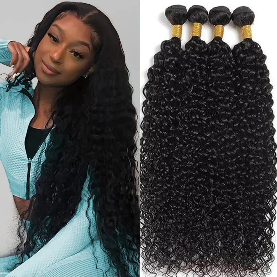 10-32 Inches Curly Deep Wave Human Hair Unprocessed Weaving Water Wave Hair
