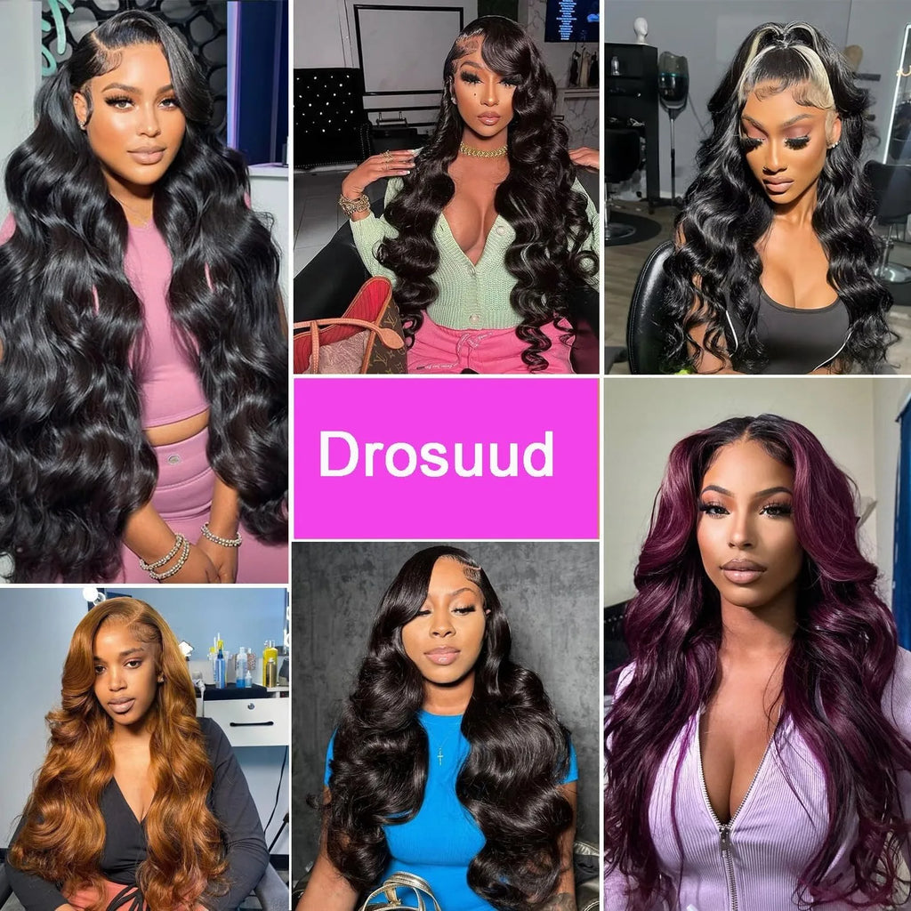 36-40 Inch 13x4 HD Transparent Lace Front Wigs and Human Hair 180 Density 13x6 Body Wave Lace Frontal Wig