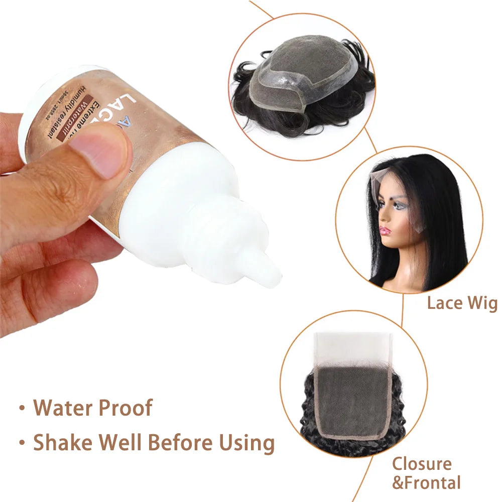 38ml/1.03fl.oz Waterproof Lace Wig Glue - Extremely Hold, Invisible, Quick Dry & Easy Removal