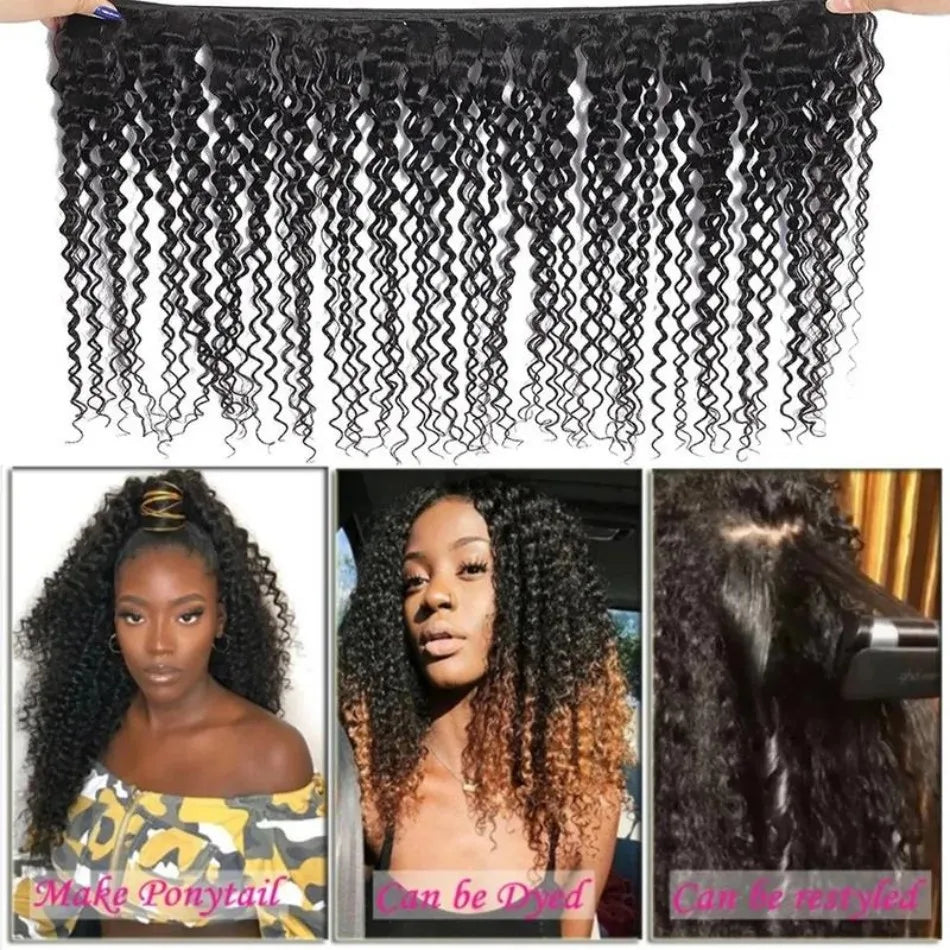 10-32 Inches Curly Deep Wave Human Hair Unprocessed Weaving Water Wave Hair