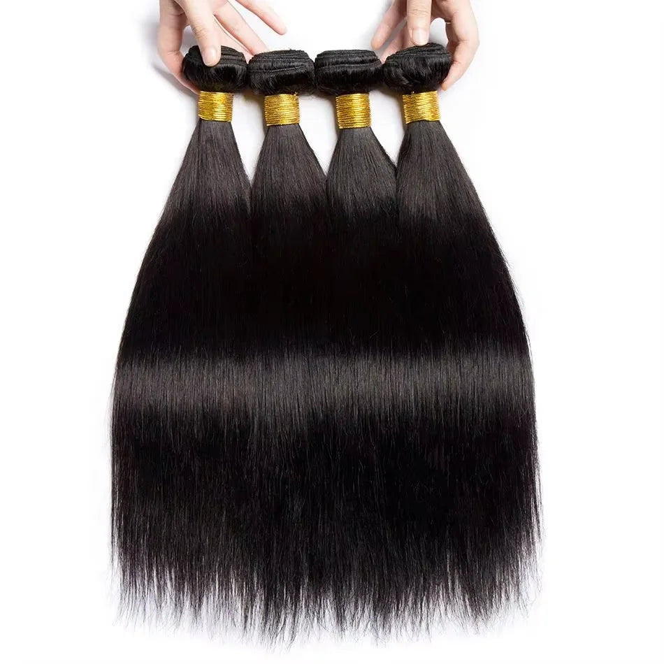 30-32 inch Bundles 100% Raw Human Hair Weaving Natural Extensions