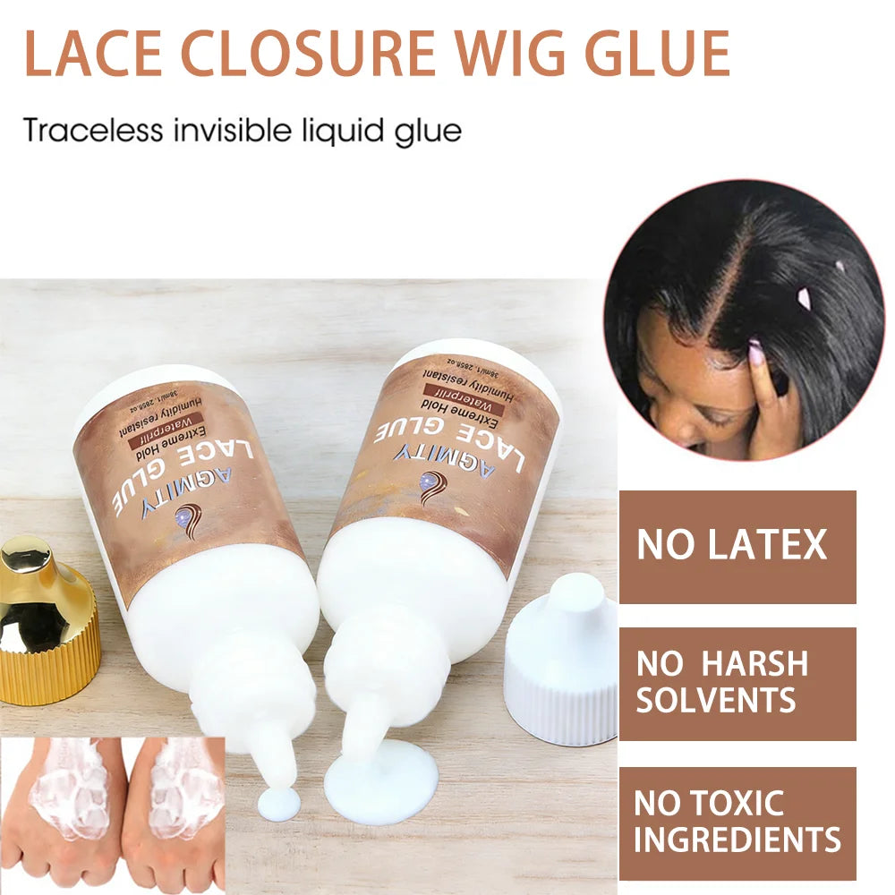 38ml/1.03fl.oz Waterproof Lace Wig Glue - Extremely Hold, Invisible, Quick Dry & Easy Removal