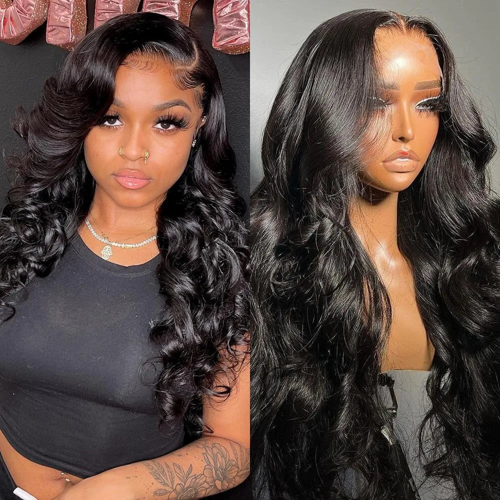 36-40 Inch 13x4 HD Transparent Lace Front Wigs and Human Hair 180 Density 13x6 Body Wave Lace Frontal Wig