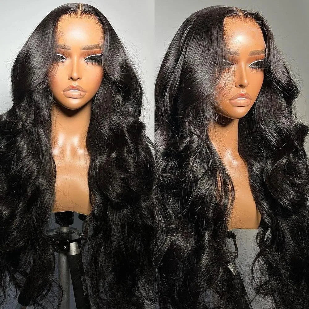 36-40 Inch 13x4 HD Transparent Lace Front Wigs and Human Hair 180 Density 13x6 Body Wave Lace Frontal Wig